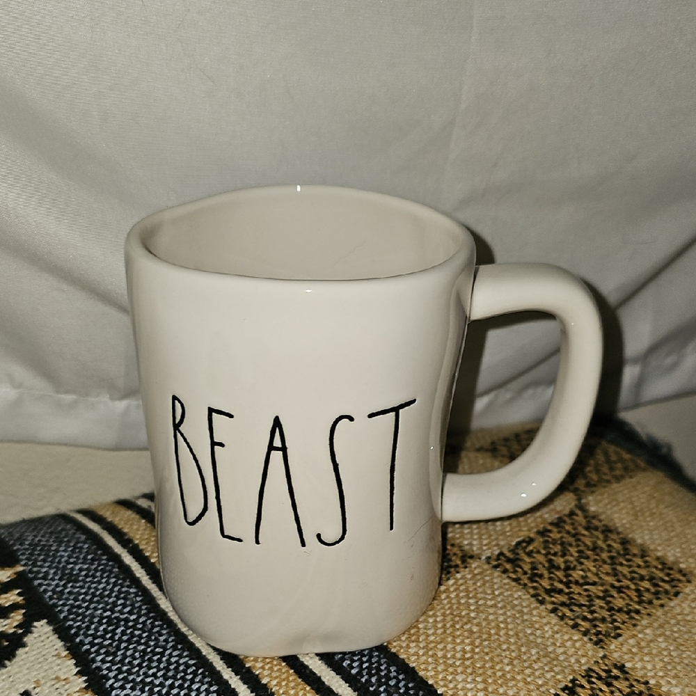 Rae Dunn 'BEAST' Mug Handle White Spooky